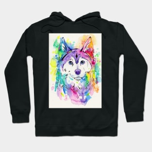 Happy - Siberian Husky Dog Art Hoodie